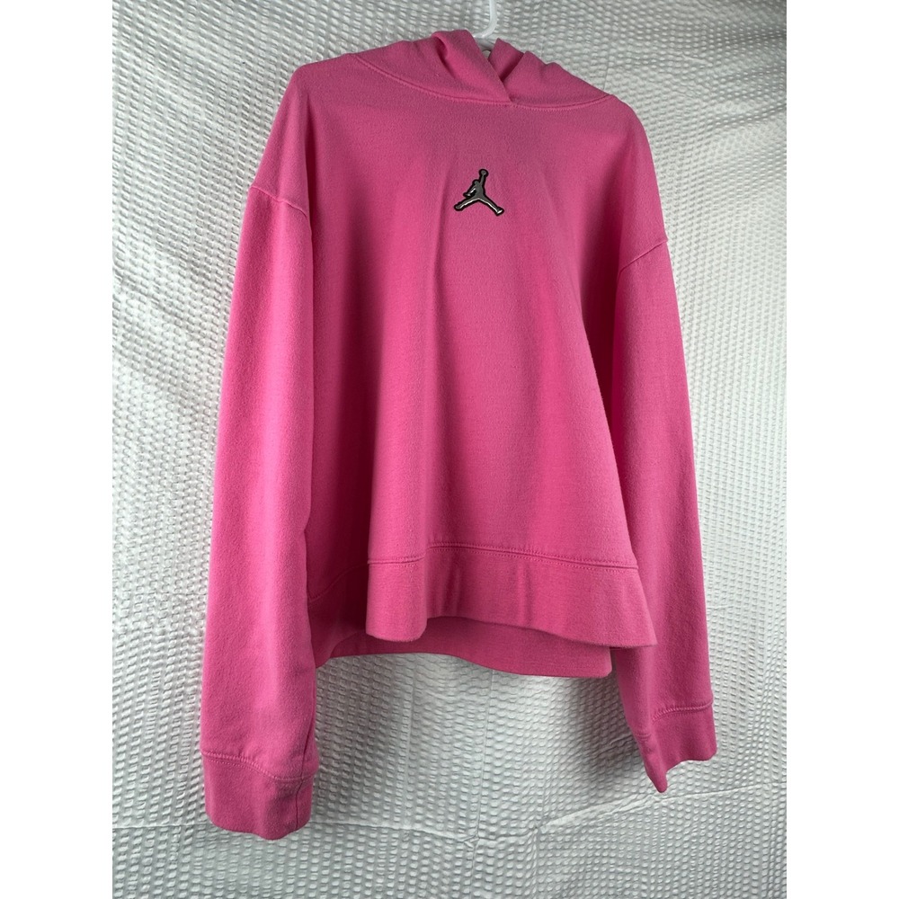 Jordan Pink Cropped Hoodie Sweatshirt Kids Girls Large 12-13‎ Yrs Jumpman Logo - Picture 3 of 8